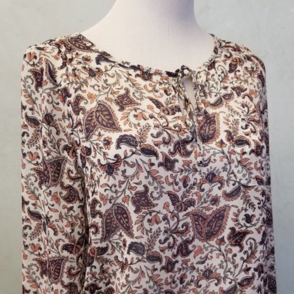 Lucky Brand floral elastic waist blouse size XS (93) - Picture 7 of 7